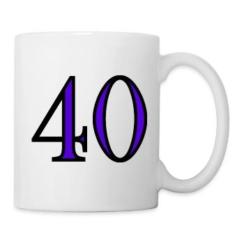 40. 40 ANS. 40e ANNIVERSAIRE. ANNIVERSAIRE 40 ANS. - Mug blanc - blanc - Droite