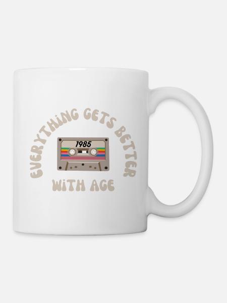 Cassette Nostalgia 1985 Rainbow Tape - Mug - white