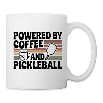 Angetrieben von Kaffee & Pickleball – Retro Sport - Tasse - Weiß - Rechts
