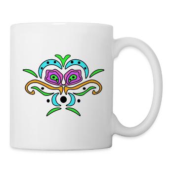 Farb-Mandala Maske - Tasse - Weiß - Rechts