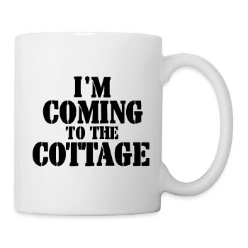 J’arrive au cottage - noir - Mug blanc - blanc - Droite