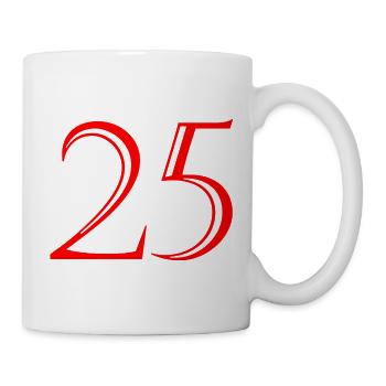 25. 25 YEARS. 25th ANNIVERSARY. 25 YEARS ANNIVERSARY. - Mug - white - Right