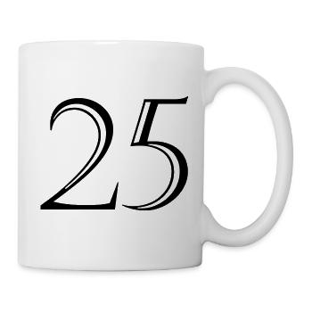 25. 25 YEARS. 25th ANNIVERSARY. 25 YEARS ANNIVERSARY. - Mug - white - Right
