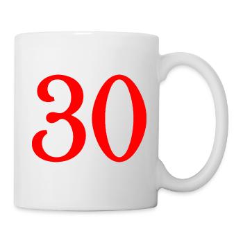 30. 30 YEARS. 30th ANNIVERSARY. 30 YEARS ANNIVERSARY. - Mug - white - Right