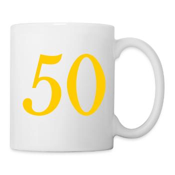 50. 50 JAHRE. 50-JÄHRIGES JUBILÄUM. 50-JÄHRIGES JUBILÄUM. - Tasse - Weiß - Rechts