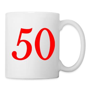 50. 50 YEARS. 50th ANNIVERSARY. 50 YEARS ANNIVERSARY. - Mug - white - Right