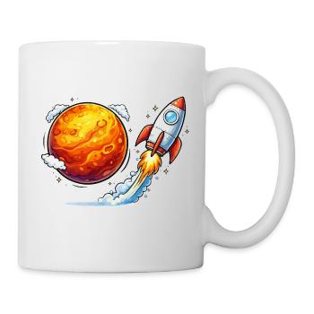 Rakete Planet Raumfahrt - Tasse - Weiß - Rechts
