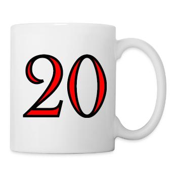 20. 20e ANNIVERSAIRE. ANNIVERSAIRE 20 ANS. 20 ANS. - Mug blanc - blanc - Droite