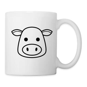 Icône de tête de vache Minimaliste Clean - Mug blanc - blanc - Droite