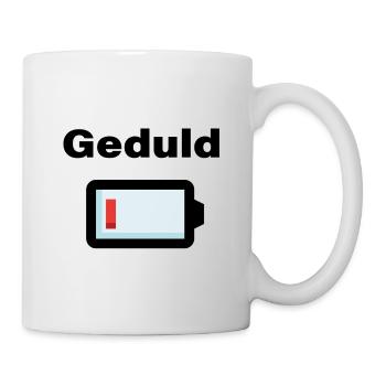 Patience Empty – Battery Symbol Funny Saying - Mug - white - Right
