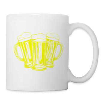 Bier Biergläser Anstoßen - Tasse - Weiß - Rechts