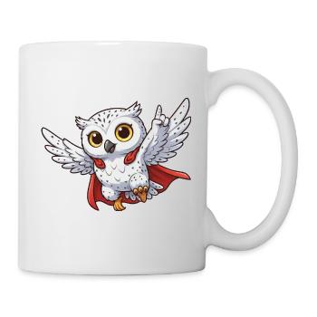 Cool Owl Motivational Sayings Hero Snowy Owl - Mug - white - Right