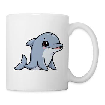 Cuddly dolphin cartoon friend - Mug - white - Right