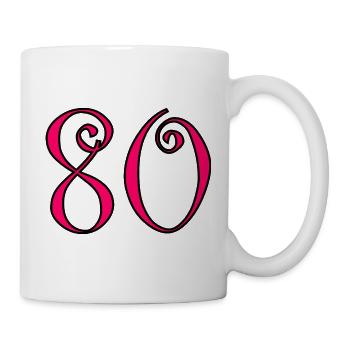 80. 80 JAHRE. 80. JUBILÄUM. 80-JAHRES-JUBILÄUM. - Tasse - Weiß - Rechts