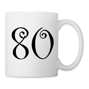 80. 80 JAHRE. 80. JUBILÄUM. 80-JAHRES-JUBILÄUM. - Tasse - Weiß - Rechts