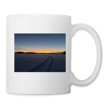 Coucher de soleil d’hiver sur le sentier - Mug blanc - blanc - Droite