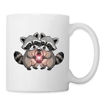 Raccoon Couple Heart - Mug - white - Right