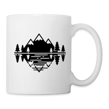 Paysage montagneux géométrique - Mug blanc - blanc - Droite