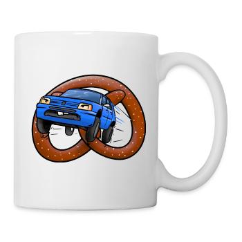 Brezeln auf Rädern - Tasse - Weiß - Rechts
