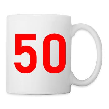 50. 50 YEARS. 50th ANNIVERSARY. 50 YEARS ANNIVERSARY. - Mug - white - Right