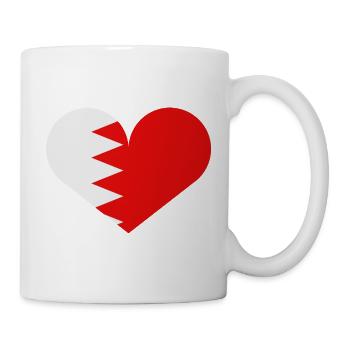 Bahrain flag heart - Mug - white - Right