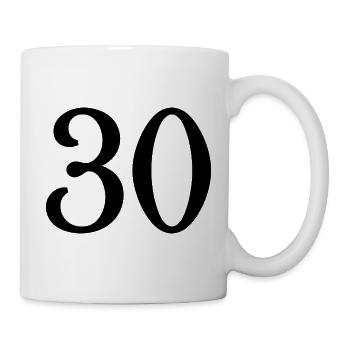 30. 30 ANS. 30e ANNIVERSAIRE. ANNIVERSAIRE 30 ANS. - Mug blanc - blanc - Droite
