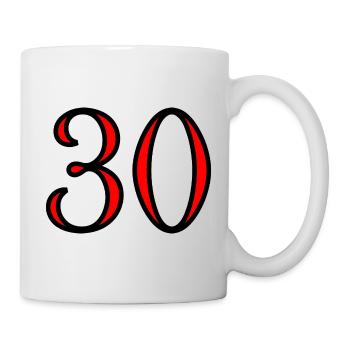 ANNIVERSAIRE. HAPPY BIRTHDAY. JOYEUX ANNIVERSAIRE. - Mug blanc - blanc - Droite
