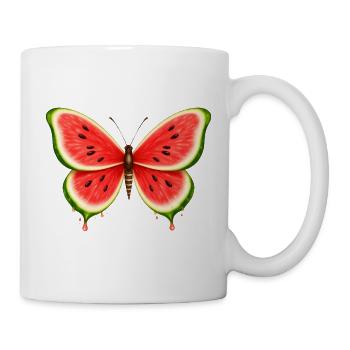 Sommerlicher Melonen-Schmetterling - Tasse - Weiß - Rechts