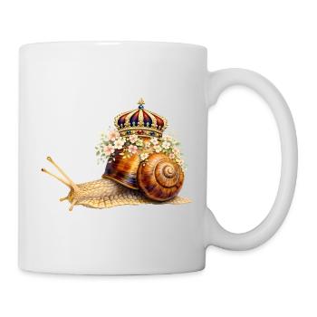 Königliche Schnecke mit Blumenkrone - Tasse - Weiß - Rechts