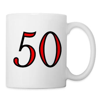 50. 50 JAHRE. 50-JÄHRIGES JUBILÄUM. 50-JÄHRIGES JUBILÄUM. - Tasse - Weiß - Rechts