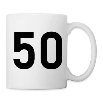 50. 50 YEARS. 50th ANNIVERSARY. 50 YEARS ANNIVERSARY. - Mug - white - Right
