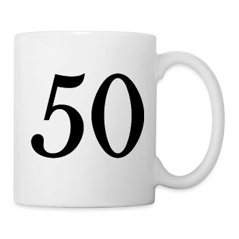 50. 50 YEARS. 50th ANNIVERSARY. 50 YEARS ANNIVERSARY. - Mug - white - Right
