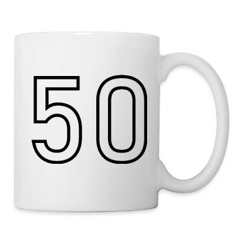 50. 50 JAHRE. 50-JÄHRIGES JUBILÄUM. 50-JÄHRIGES JUBILÄUM. - Tasse - Weiß - Rechts