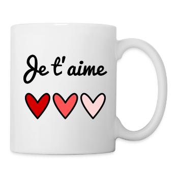 ICH LIEBE DICH. VALENTINSTAG. HERZ.  ICH LIEBE DICH - Tasse - Weiß - Rechts