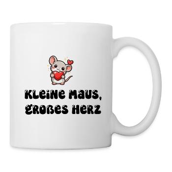 Maus mit Herz - Tasse - Weiß - Rechts