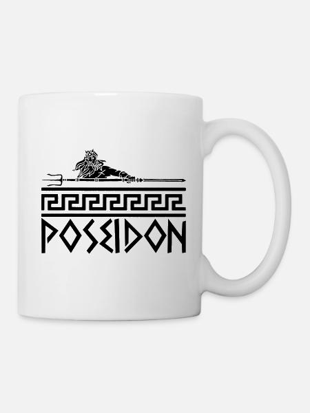 Griechischer Meeresgott (Schwarz) - Tasse - Weiß