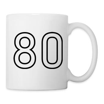 80. 80 JAHRE. 80. JUBILÄUM. 80-JAHRES-JUBILÄUM. - Tasse - Weiß - Rechts