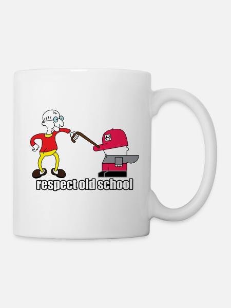 Respekt Old School Cartoon - Tasse - Weiß