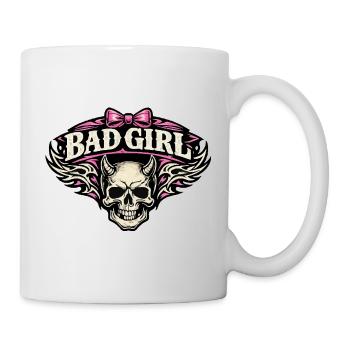 Bad Girl Skull with Wings - Mug - white - Right