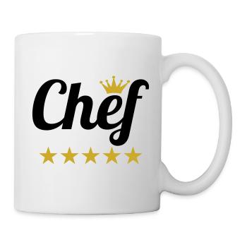 Chef Suprême : Couronne et 5 Étoiles Or - Mug blanc - blanc - Droite