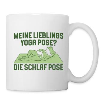 Lieblings Yoga Pose Frosch Meditation - Tasse - Weiß - Rechts