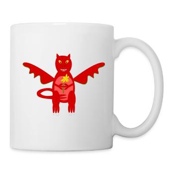 Patriotic Welsh Dragon with Daffodil flower - Mug - white - Right
