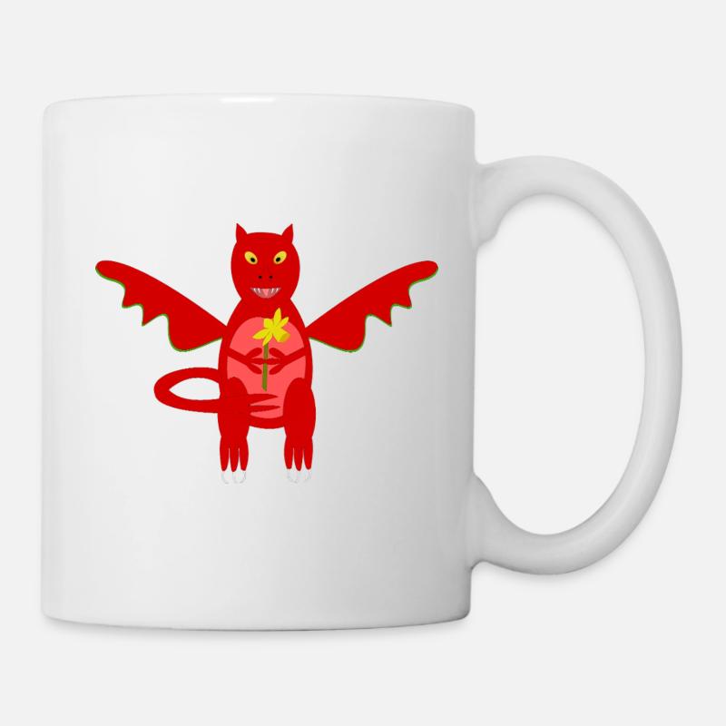 Dragon gallois patriotique avec fleur de jonquille - Mug blanc - blanc