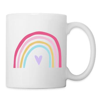 Regenbogen pastell rosa Lila - Tasse - Weiß - Rechts