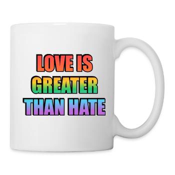 L’amour est plus grand que la haine arc-en-ciel - Mug blanc - blanc - Droite
