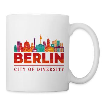 Berlin Skyline – City of Diversity Design - Tasse - Weiß - Rechts