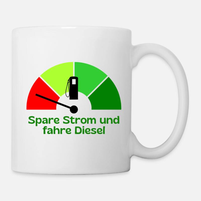 Save electricity and drive diesel - Mug - white