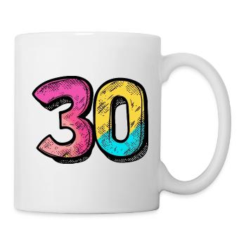 30 Nombre Coloré - Mug blanc - blanc - Droite