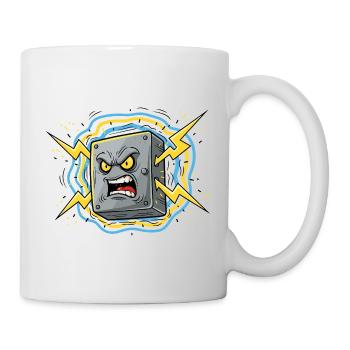 Wütende Steckdose Blitz - Tasse - Weiß - Rechts