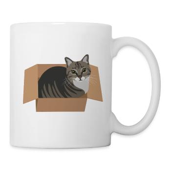 Cat in a box - Tasse - Weiß - Rechts